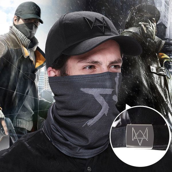 Nova qualidade Watch Dogs Aiden Pearce Boné Chapéu Cosplay Máscara Facial Cachecol Fantasia