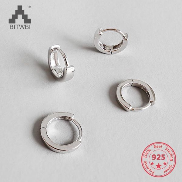 

stud s925 pure silver ear buckle geometric simple circular circle earring female, Golden;silver