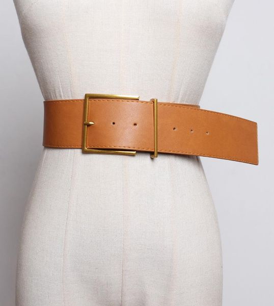 

belts brown pu imitation belt ladies dress women's wide retro big needle buckle jeans black, Black;brown