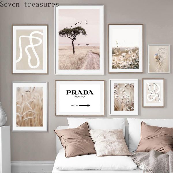 

paintings beige reed dandelion dried flower plants wall art canvas painting nordic posters and prints for living room decorpictures