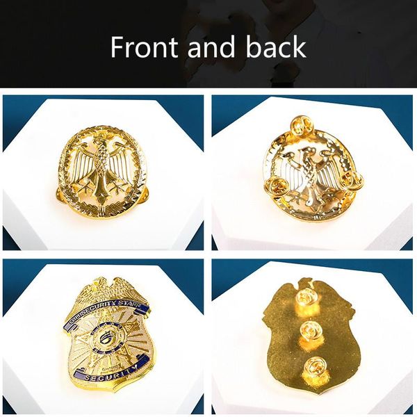 

wide brim hats security badge eagle military ship sailor pilot guard uniform gold silver metal accessories, Blue;gray