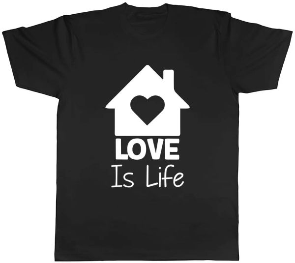 

love is life mens t-shirt tee, White;black