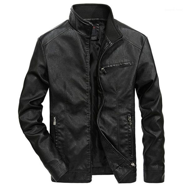 

men's fur & faux fashion men leather jacket spring autumn thin pu casual coat mens locomotive male outerwear, Black