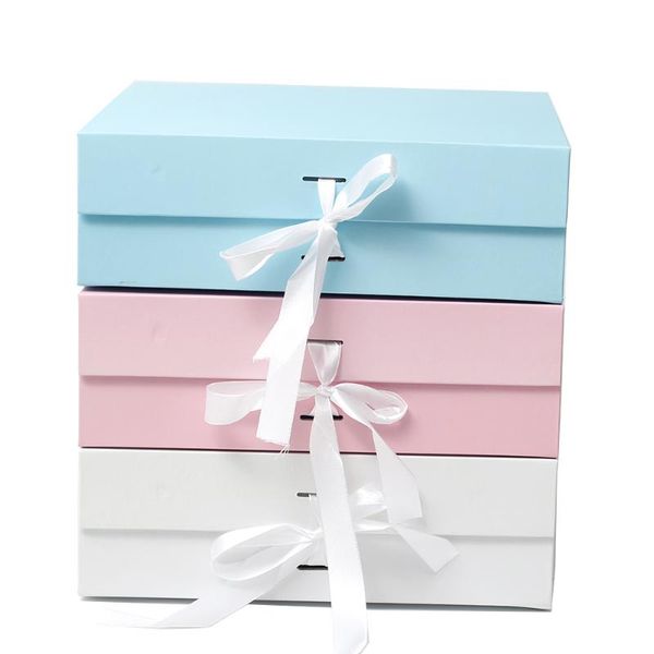 

gift wrap solid color folding portable corrugated cardboard box private custom logo wig packaging boxes shoes clothes packing carton