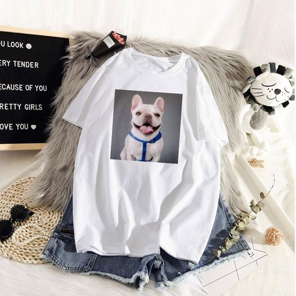 

summer fashion women tee cute dogs t shirts cartoon print t-shirt loose casual funny white clothing femme women's