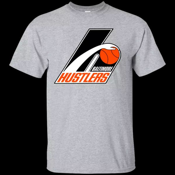 

baltimore, aba, basketball, claws, retro, throwback, hustlers, t-shirt, White;black