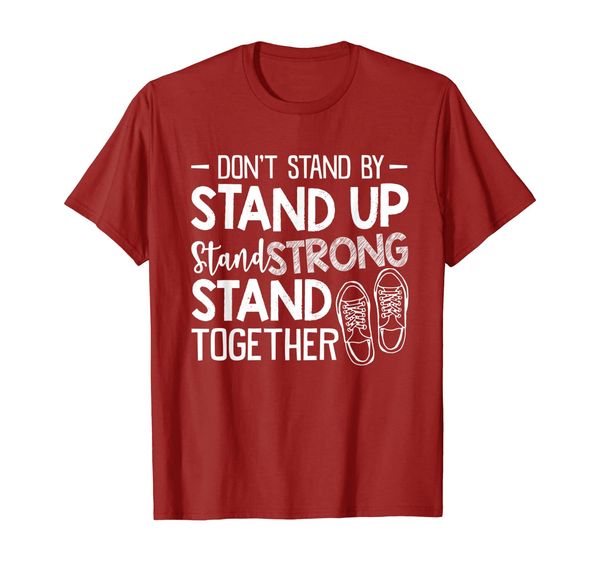 

don't stand by stand strong stand together red for ed t-shirt, White;black