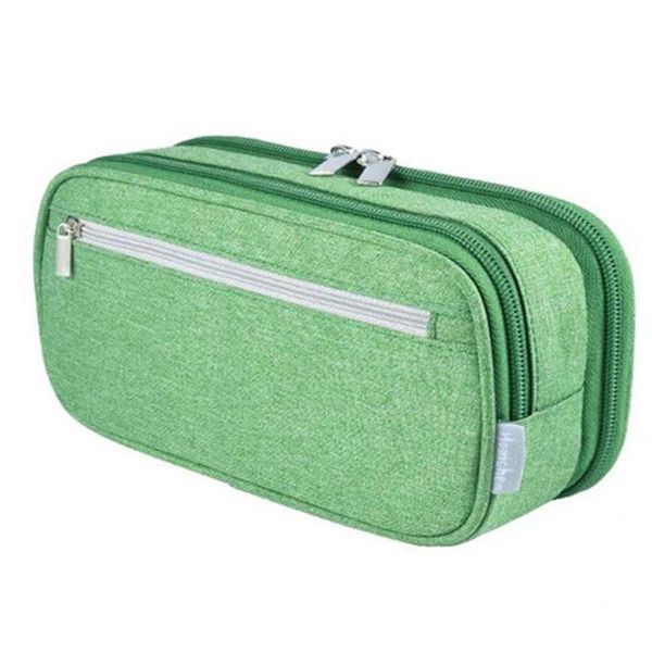 

pencil cases portable useful three-layer pouch outside pocket bag minimalistic for kids