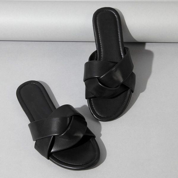 

slippers 2021 plus large 36-42 sandals ladies black casual outdoor beach