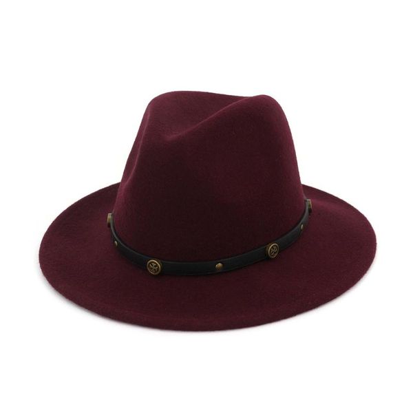 

stingy brim hats 2021 men women wool fedora hat elegant lady party wide, Blue;gray