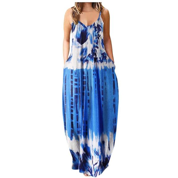 

casual dresses fashion party dress women's loose summer print pocket sling sleeveless ladies vestido de mujer, Black;gray