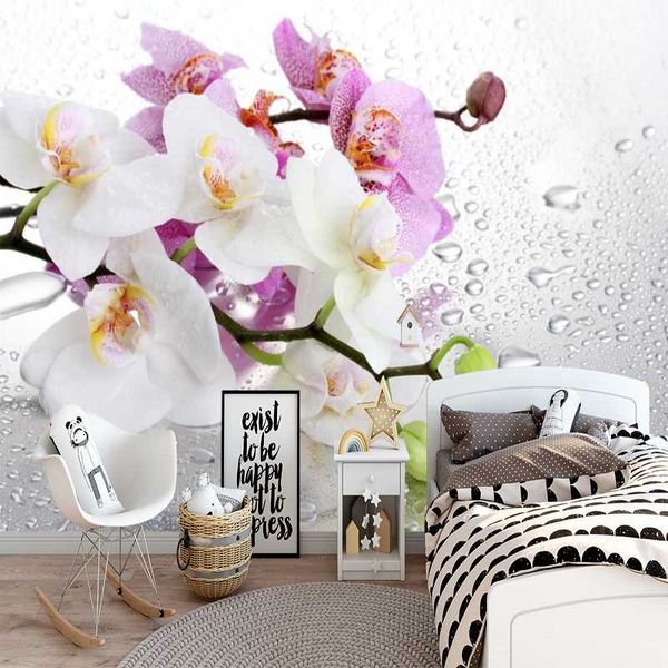 

wallpapers milofi 3d custom wallpaper water drop flowers