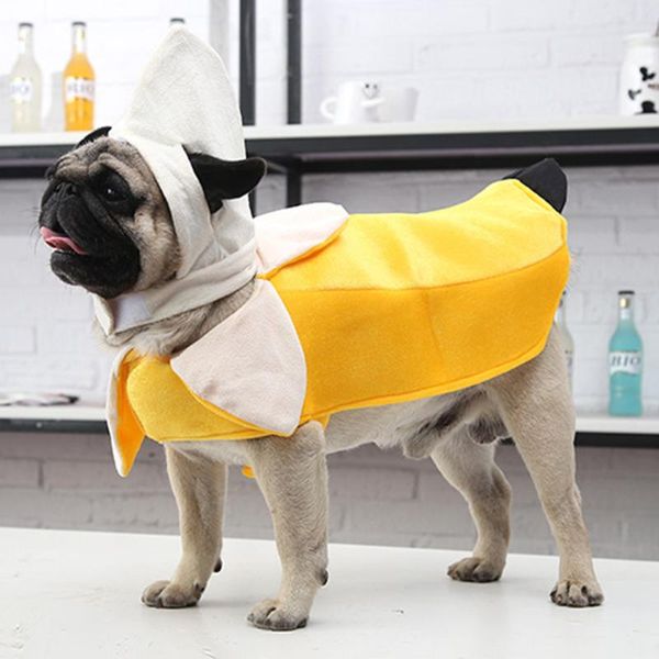 

dog apparel banana tunic funny theme winter coat jacket pet party clothes fancy dress halloween costume cosplay decoration supplies