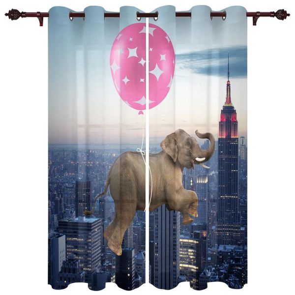 

luxury home window curtains elephant balloon city pattern living room closet kitchen bedroom exquisite translucent curtain & drapes