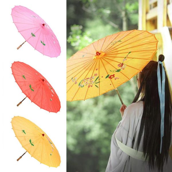 

umbrellas umbrella art deco painted parasol for wedding party oil paper 2021