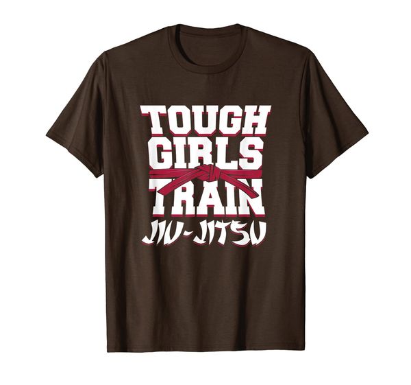 

tough girls train jiu-jitsu t-shirt - martial arts tshirt, White;black
