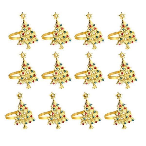 

napkin rings set of 12 christmas tree buckle rhinestone for wedding dinner table decor