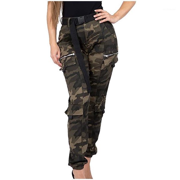 

camouflage joggers women sweatpants drawstring pantalones femme mujer loose female high waist pocket with matching belt women's pants &, Black;white