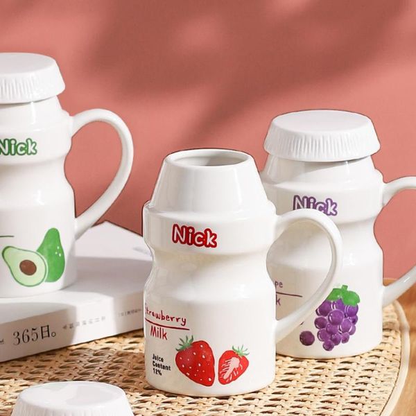 

mugs japanese cups with lid glass breakfast mug coffee tea milk cup for kids kawaii gifts friends funny creative ceramics