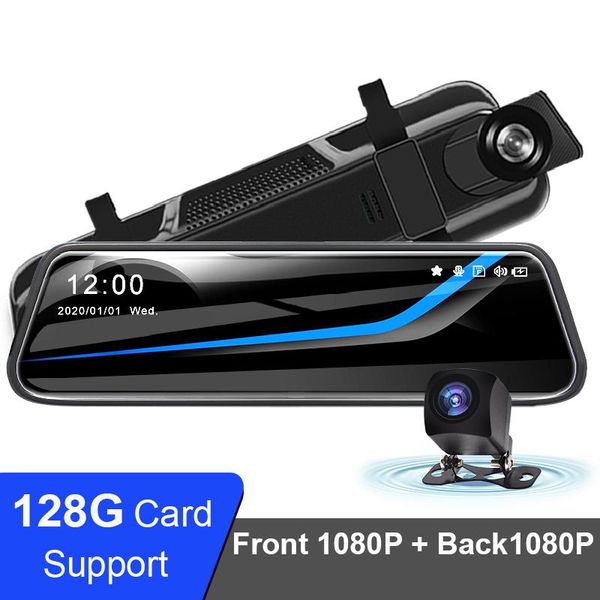 

inches touch screen full 1080p car dvr stream media dash camera dual lens video recorder rearview mirror rear dvrs
