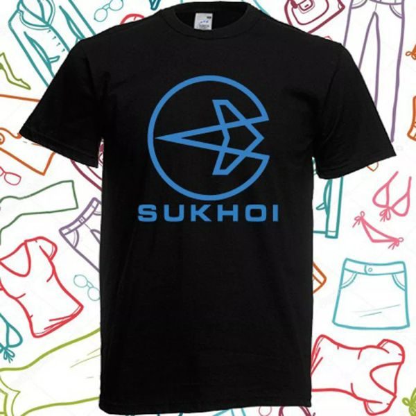 

sukhoi aero company logo men's black t-shirt size s to 3xl, White;black