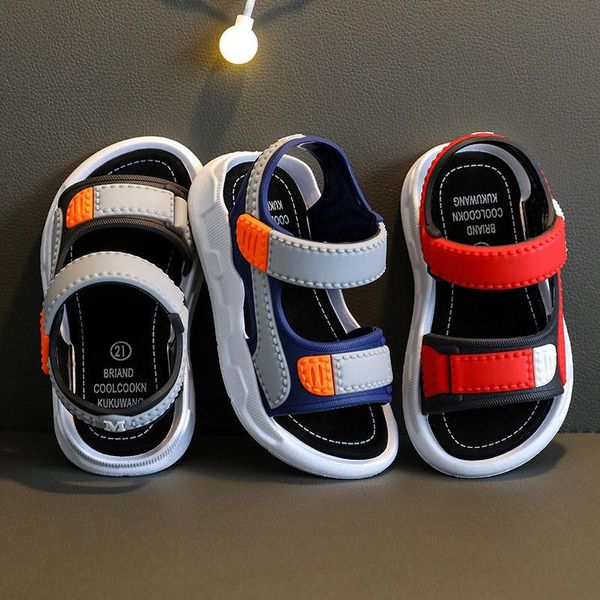 

sandals summer baby solid color boy soft sole anti-slip boys girls toddler shoes beach, Black;red