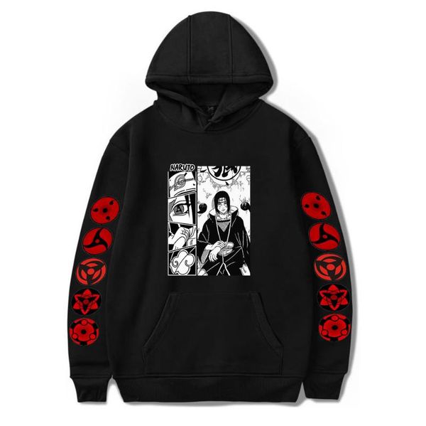

men's hoodies & sweatshirts men/women's anime hoodie spring casual streetwear sasuke sweatshirt men/womens kakashi kids clothing a, Black