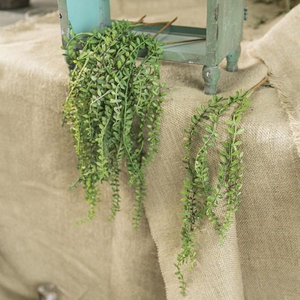 

decorative flowers & wreaths succulents pearls fleshy artificial hanging wall vine green branches home decoration plastic garland wedding de