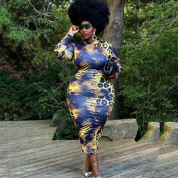 

plus size dresses women fall clothes blue long sleeve dress bodycon ladies retro vintage wholesale drop, Black