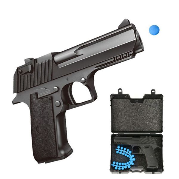 Alloy Mini Pistol Childy Toy Gun kann Soft Bullet Simulation Military Model Sniper Rifle Geschenkbox Set starten