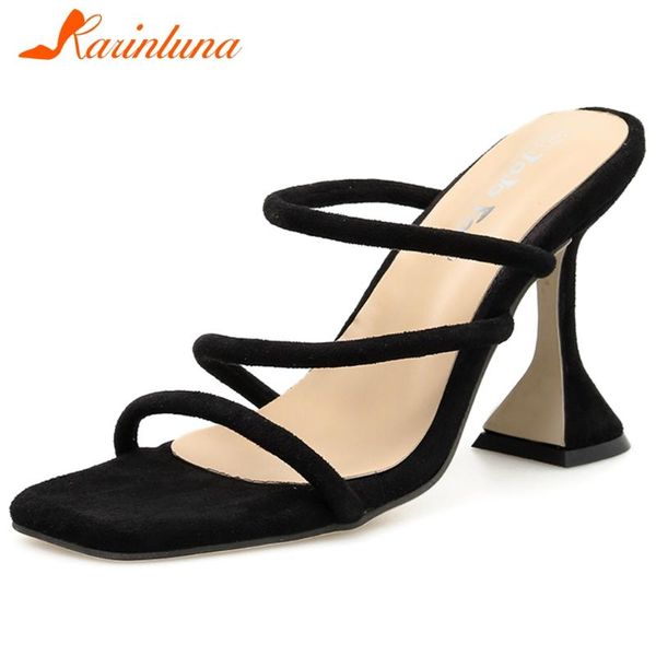

slippers karin ladies party wedding bridal thin belt squre toe high heel sandals women summer shoes woman, Black