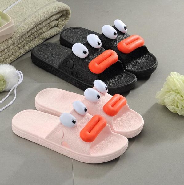 

slippers 2021 indoor bathroom big mouth home couple slipper female summer funny creative beach family shoe 36-45, Black