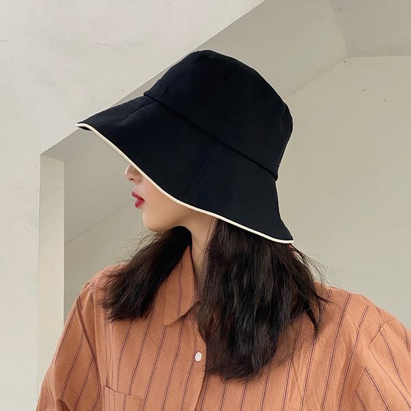 

versatile big brim fisherman's hat female summer foldable sunscreen hat big headband sunshade hat summer, Blue;gray
