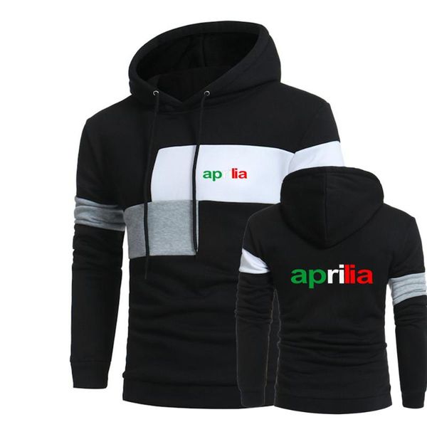 

men's hoodies & sweatshirts motorcycle aprilia 2021 printing splice pullover male harajuku cotton man's sport hip hop, Black
