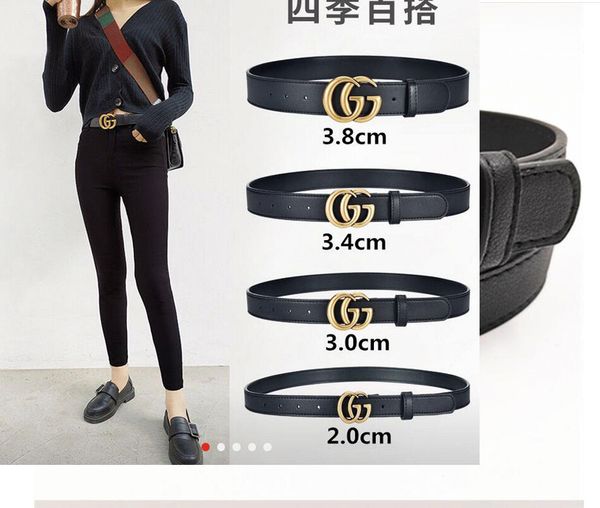 

fashion classic men designers belts womens mens casual letter smooth gg&#13buckle belt width 2.0-3.8-3.4cm, Black;brown