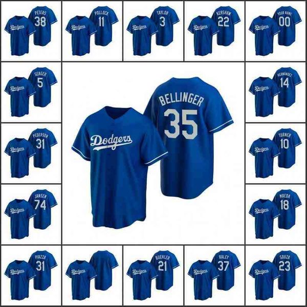 

Baseball Jersey #5 Corey Seager 21 Walker Buehler 35 Cody Bellinger 50 Mookie Betts Custom Royal Alternate Men Women Youth size S-4XL 2022, Nk logo