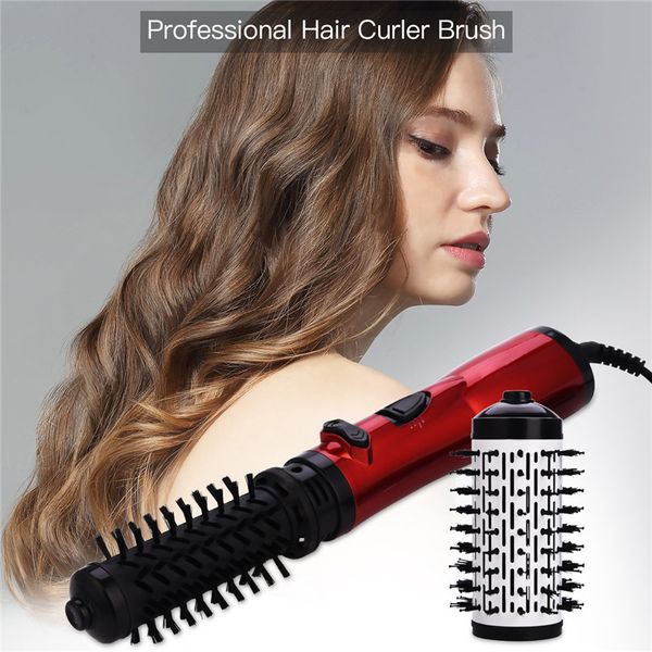 

electric air hair brush professional hair curling roller wand tourmaline ceramic hair curler blow dryer comb with 2 heads 31