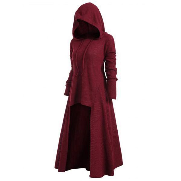 

women's hoodies & sweatshirts women vintage coat medieval knitted steampunk costume pullover hoodie, Black