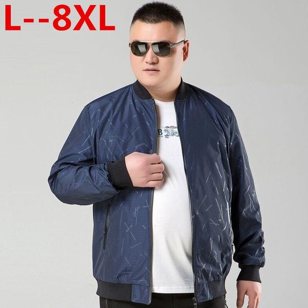 

men's jackets 6xl plus big 10xl 8xl 4xl spring autumn mens jacket stand collar windbreaker male blue baseball casual thin high quality, Black;brown