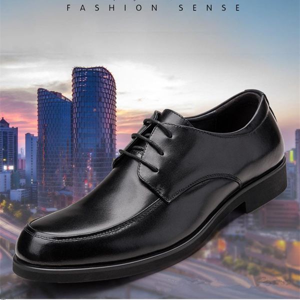 

dress shoes reetene oxford for men round toe business wedding formal hard-wearing retro lace up men's, Black