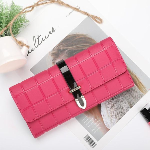 

wallets 2021 korean version of the ladies wallet women long women's leather clutch ba141, Red;black