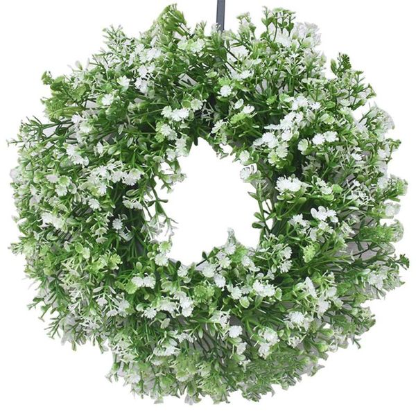 

decorative flowers & wreaths faux boxwood wreath artificial green leaves for front door wall hanging window wedding party decoration