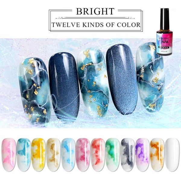 

15ml watercolor nail polish blooming diy gel manicure decor salon set smoke effect bubble varnish accessories1
