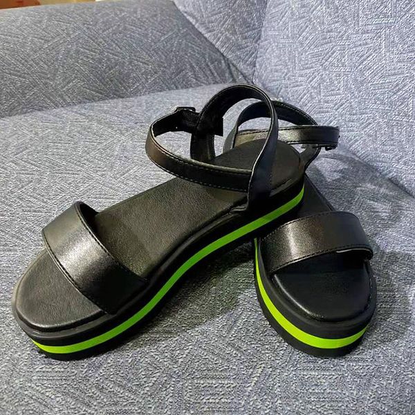 

women's sandals platform shoes women casual non-slip 2021 mid heel ladies dress, Black