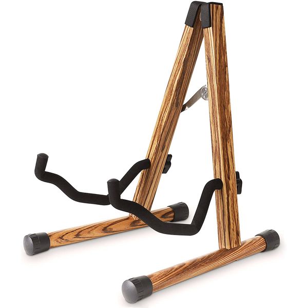 

wooden acoustic guitar holder with padded foam stand a-frame folding guitars display stands compatible cello mandolin bass banjo ukulele