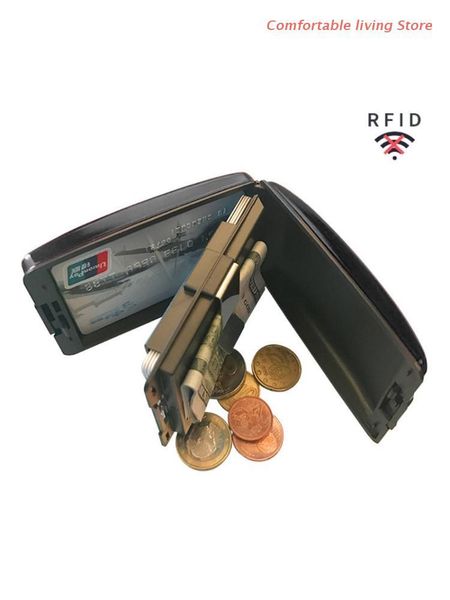 

card holders men rfid anti-theft holder cards case pocket wallet organizer, Brown;gray