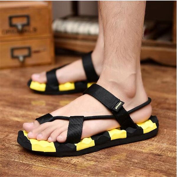 

sandals summer male flip flops dual leisure slippers anti-slip thick-soled fashion beach, Black