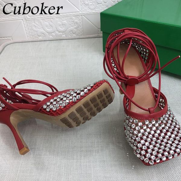 

sandals brand designer women rhinestone decor metal claw female gladiator ankle strap style shoe, Black