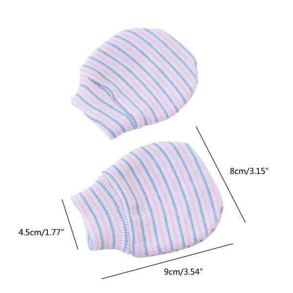 

children's mittens 3 pair/set simple cute baby knitting mitten born anti-eat hand anti-grab face protect glove d5qf, White