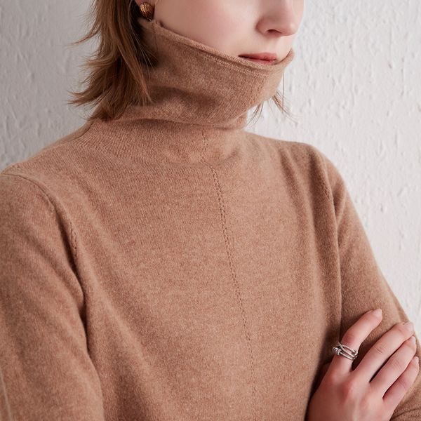 

women's sweaters female pure wool sweater, female turtleneck women's fashionable winter clothes, cashmere 6-colour girls', o7, White;black